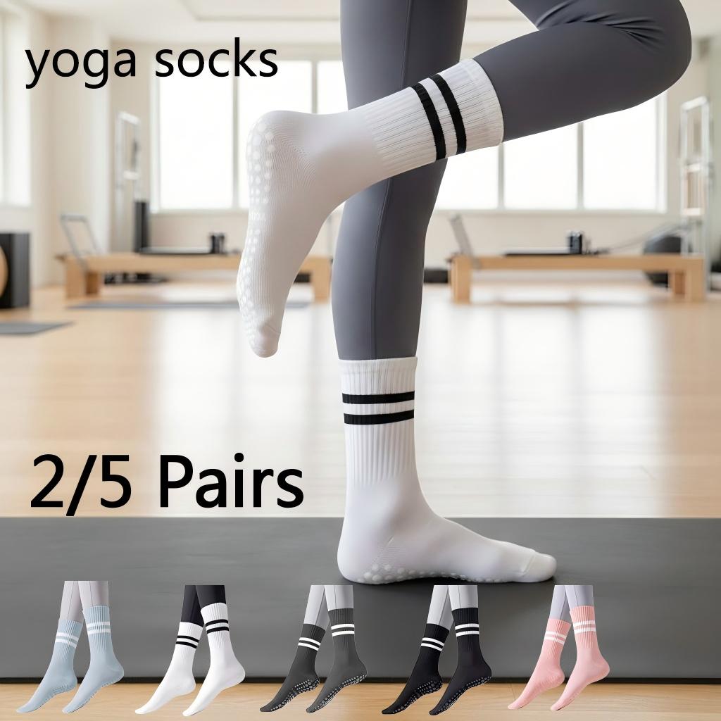 Pilates Yoga Workout - 여성용 논슬립 요가 양말, 그립감 있는
