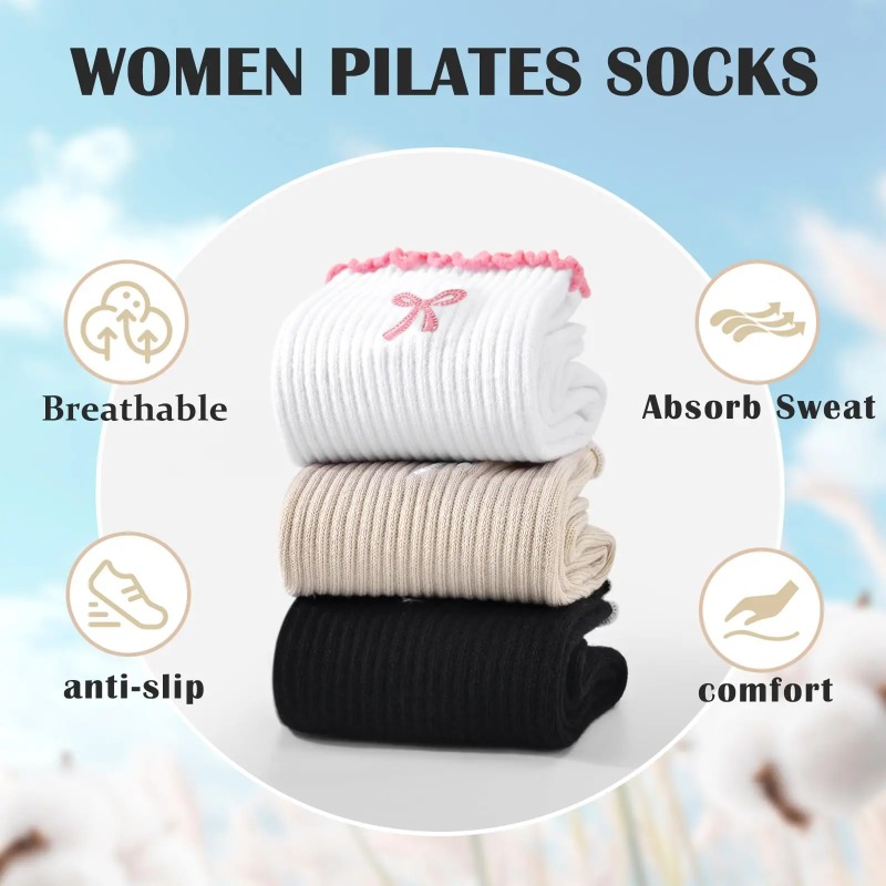Pilates Is Yoga - 프로페셔널 요가 양말, 면 스트랩 실리콘