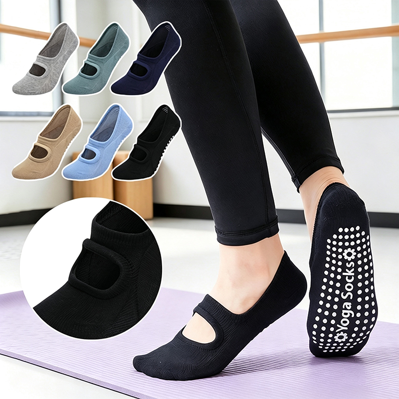 Pilates Yoga Workout - 여성용 미끄럼 방지 백리스 요가 양말