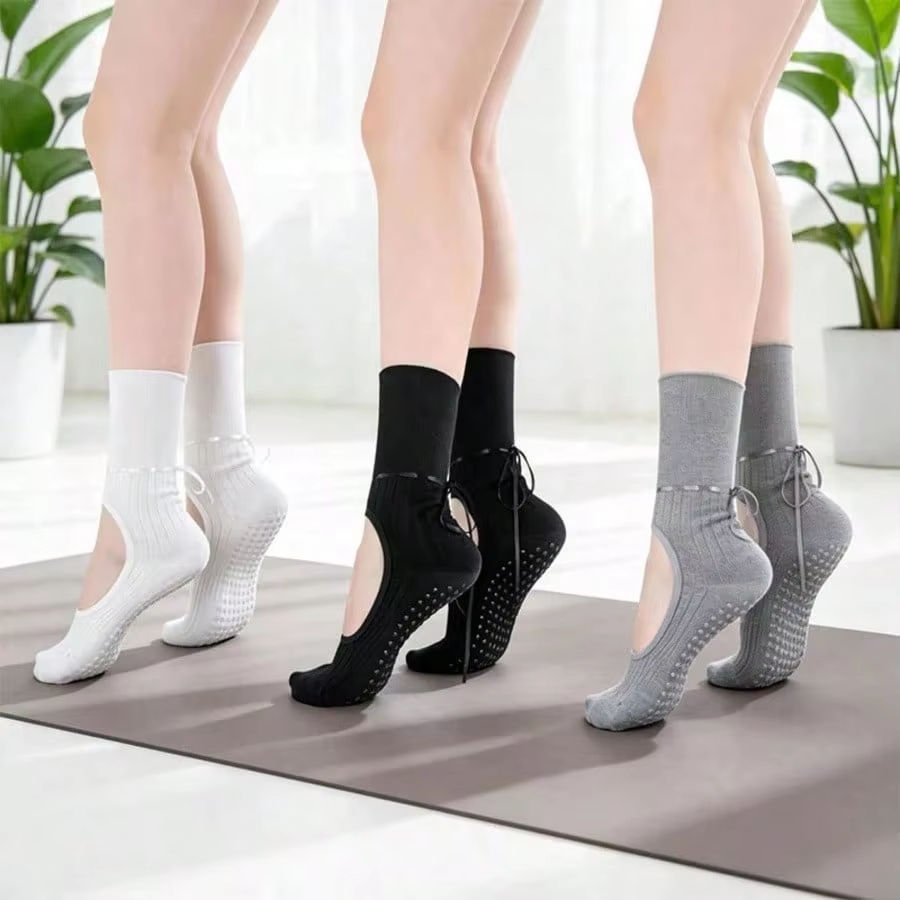 고무 밑창이 있는 새로운 면 요가 양말 통기성 땀 흡수 - Pilates Yoga Hose 리뷰 및 가격