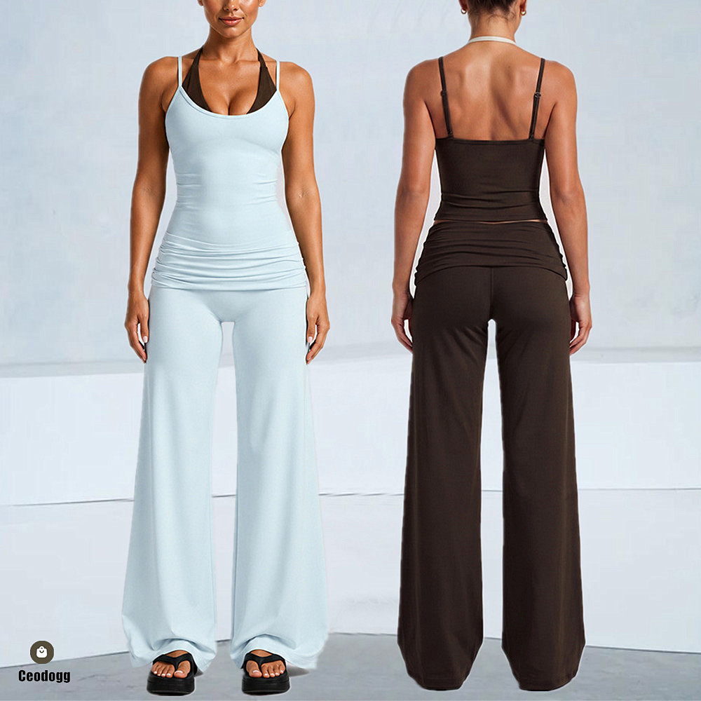 패드 여성용 블록 도트 홀터 더블 스트랩 요가 브라 스 - Pilates Yoga Wear 리뷰 및 가격