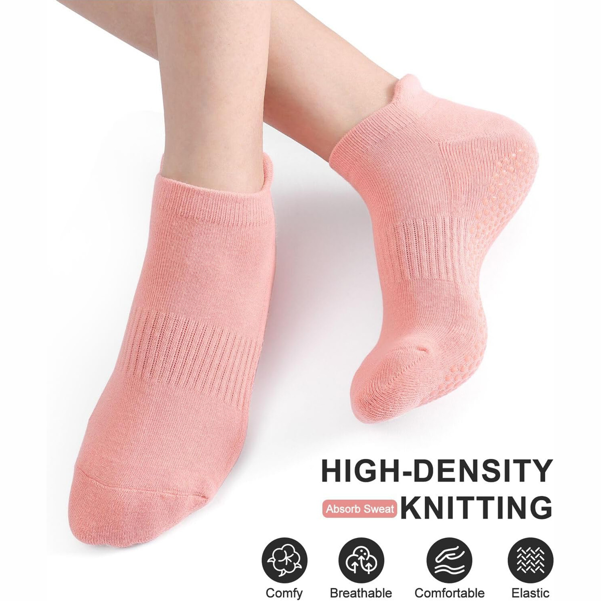 여성용 필라테스 미끄럼 방지 요가 양말, 그립이 있는  - Pilates Yoga Grip Socks 리뷰 및 가격
